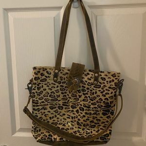 Suede Cheetah Tote Bag